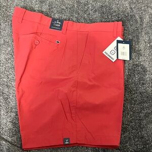 Crown & Ivy Men's Bright Dark Coral Flat Front Shorts